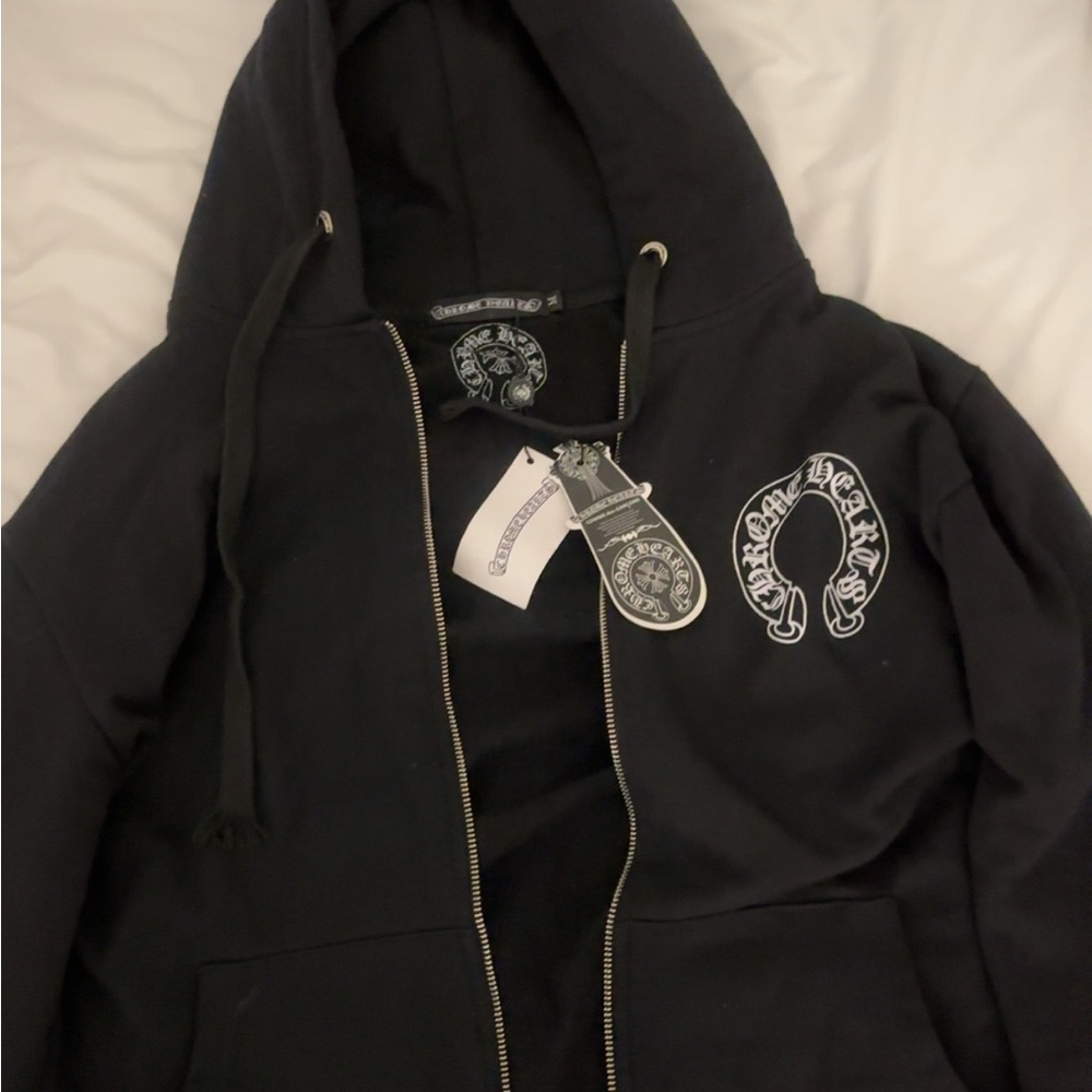 Unauthenticated Chrome Hearts Black Hoodie Jacket